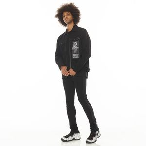 Cult of Individuality Punk super skinny jeans with black rhinestones, 42x32